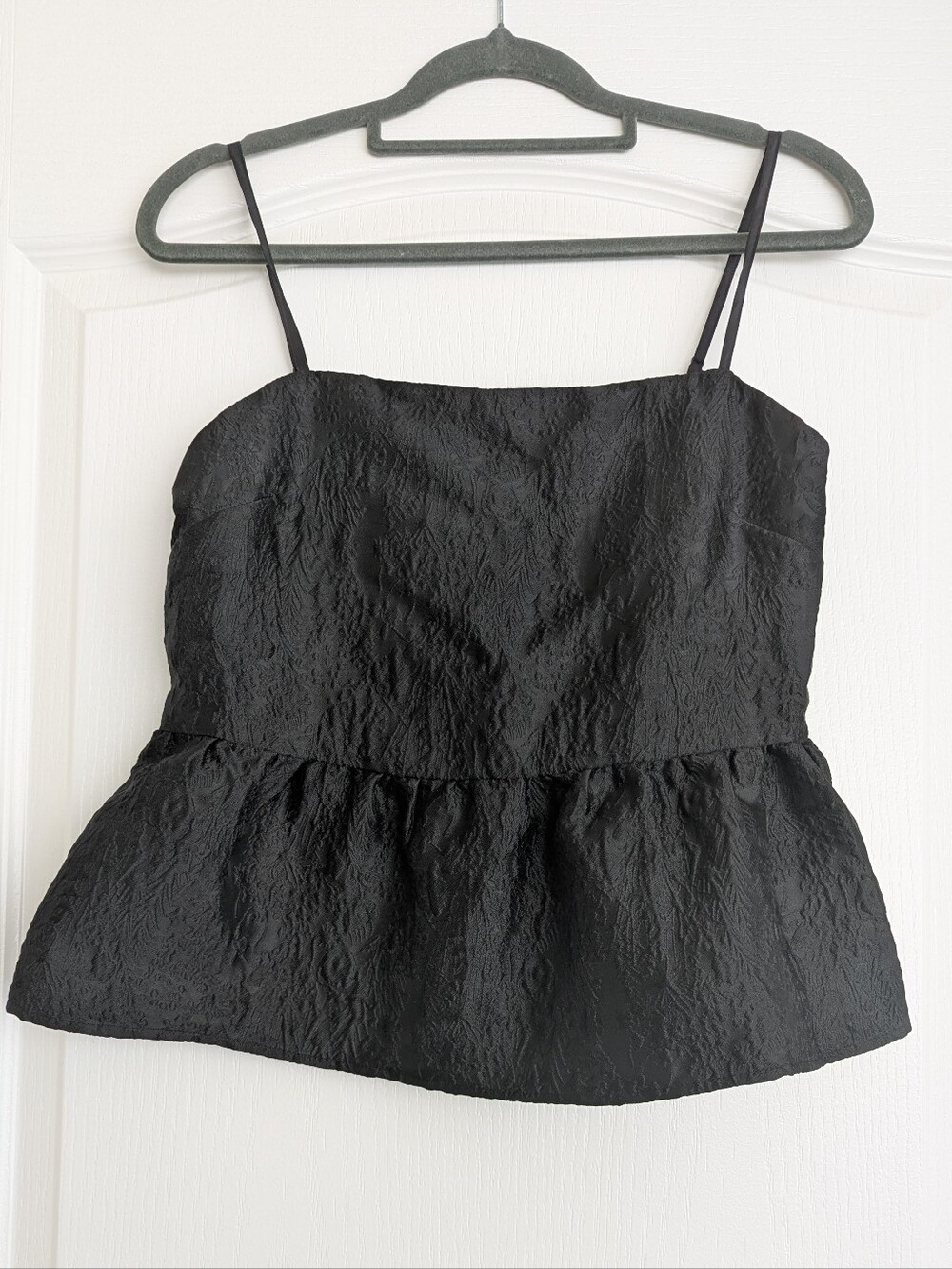 Joe Fresh Black Textured Peplum Camisole - Women Tops